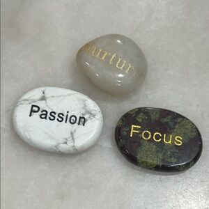 Inspirational Stone Set with Gold Accents